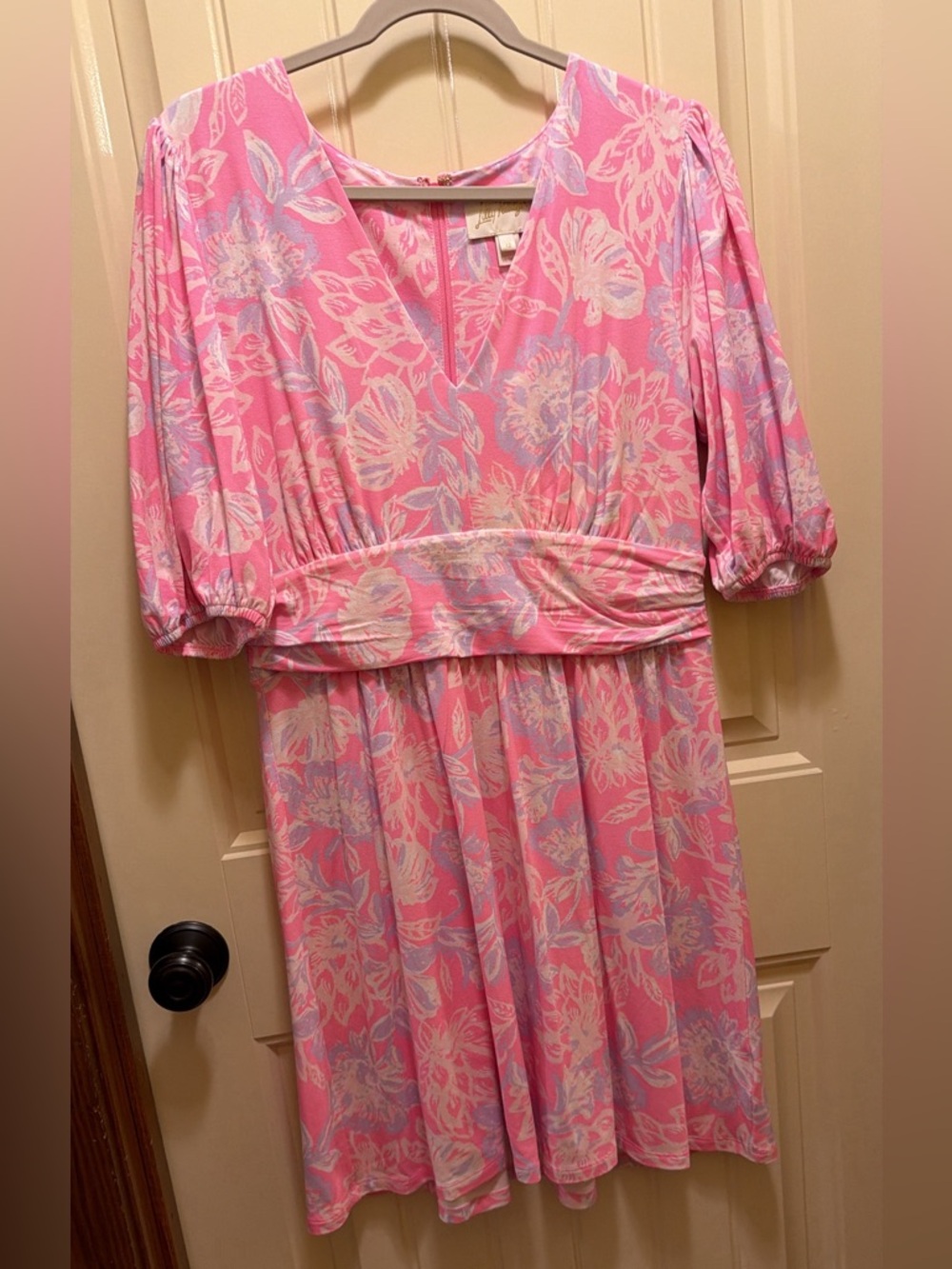 Lilly Pulitzer Pink Floral Parigi romper. Size 12. Like new